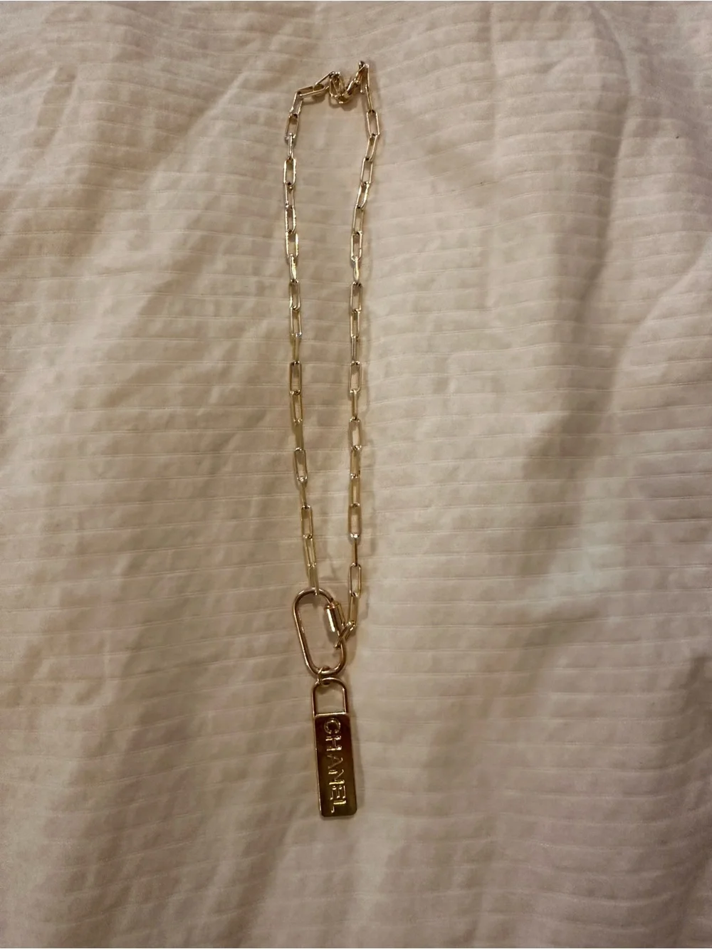 Chanel repurposed zipper pull necklace